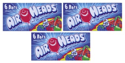 3x Airheads Theater Box 94g 6 einzeln verpackt 16g Riegel American Sweets