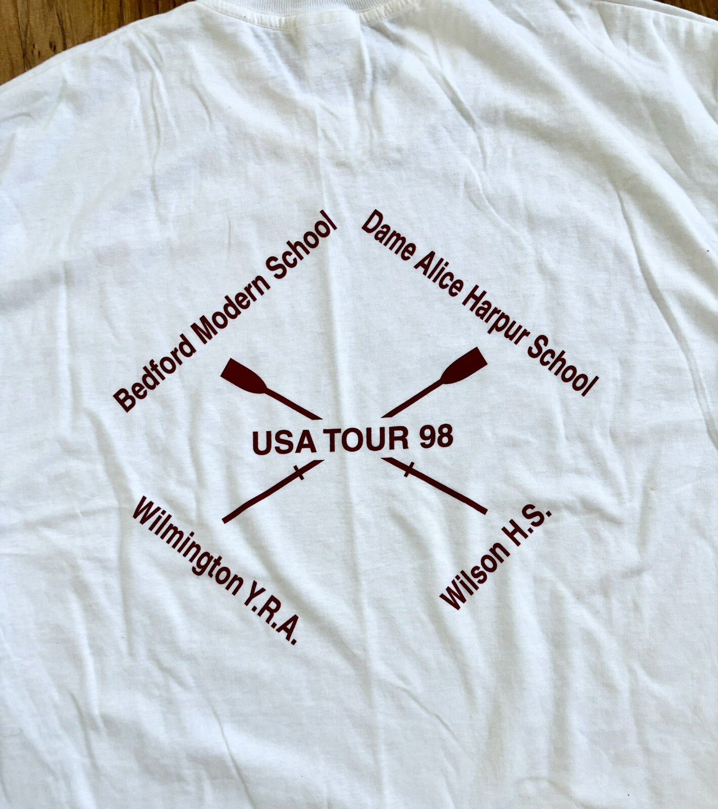 FILA Camicia USA TOUR 1998 canottaggio Alice Harpur Bedford Modern Wilson Wilmington YRA L