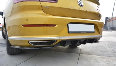 Heck Ansatz Diffusor passend für VW Arteon R-Line schwarz Hochglanz
