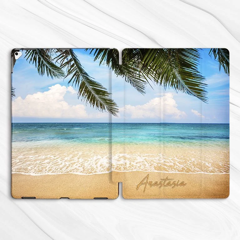 Custom Name Palm Tree Beach Case For iPad 10.2 Air 3 4 5 Pro 9.7 11 12.9 Mini - Image 4 of 4
