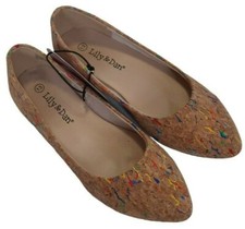 Lily  Dan GIRLS Ballet Flats Multi-color Cork  Confetti Shoes SZ 13 NEW in BOX