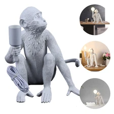 Creative Resin Sitting Monkey Table Lamp Hanging Wall Light For Bedroom