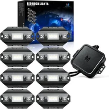 MICTUNING 8 Pods C1 RGBW LED Rock Lights Bluetooth Control Offroad Underglow Kit