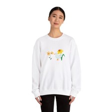 Cute Duck With Flowers Crewneck Sweatshirt