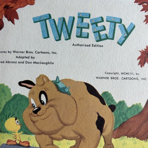 TWEETY Tell-a-Tale Book WARNER BROS 1953 Whitman Original Price Tag - Picture 4 of 10