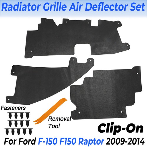 Kit 3 Pièces Déflecteur D'air Radiateur Pour Ford F150 Raptor 2009-2014 - Noir, Neuf