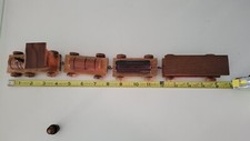 Vintage Solid Wooden Train Set - 4 pieces very nice 