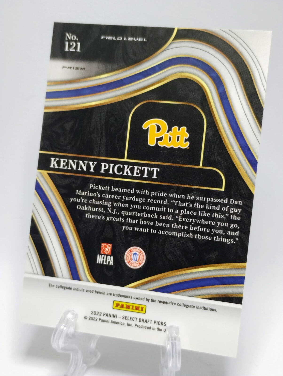 2022 Select Draft Picks Field Level Gold Lazer Prizm 121 Kenny Pickett