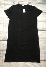 J Crew Women’s Black Shirt Sleeve T Shirt Dress Medium Knee Length K7
