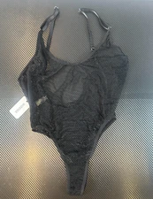 Mariemur Women's Small Eliza Black Stunning Body Suit In Mesh