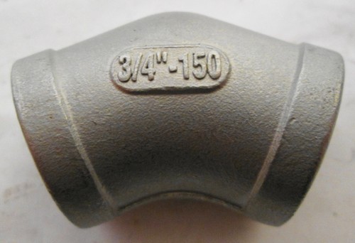 Unbranded 3/4"-150 304 Stainless Steel Elbow Fitting 45° 3/4" (Lot of 2) - Picture 3 of 4
