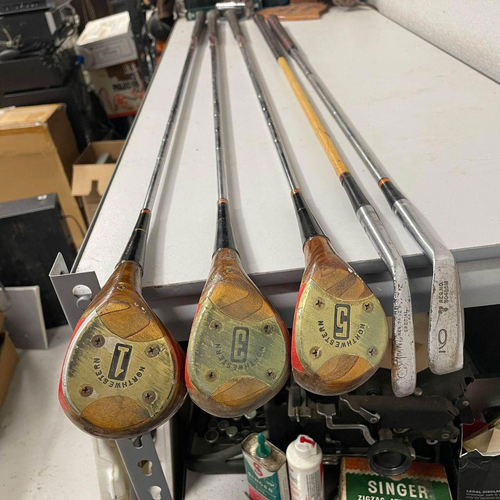 Northwestern Golf Woods Clubs + Wilson Sam Snead 9 Louisville Power Bilt 5 Irons eBay