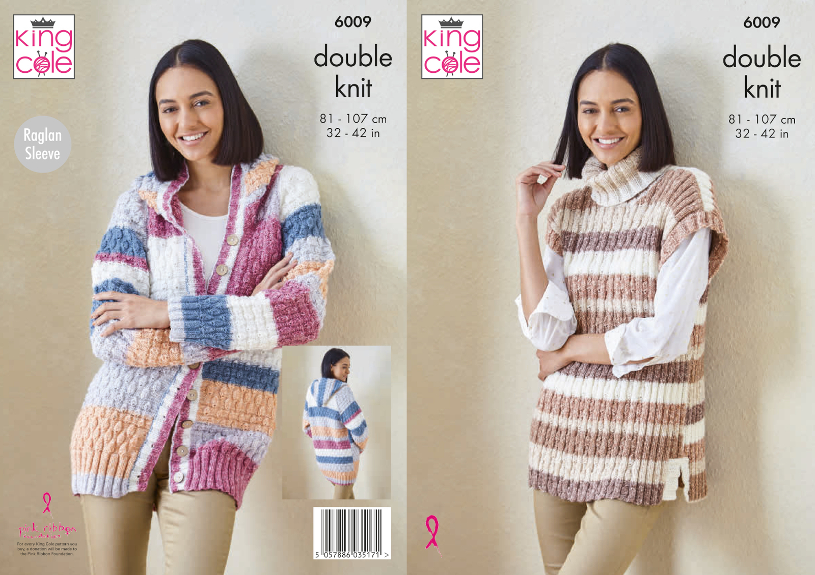 King Cole Dk Knitting Pattern - 6009 Ladies Hoodie & Pullover - Image 5