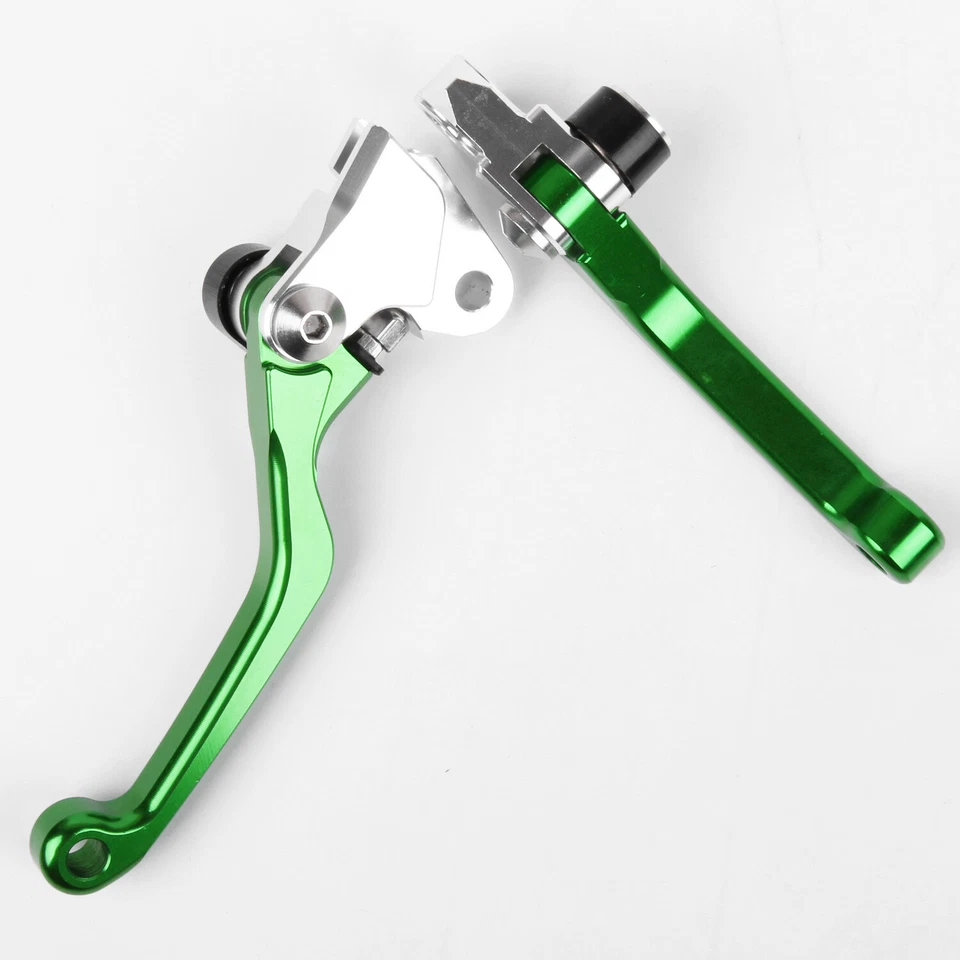 For Kawasa KX450F 2006-2012 Clutch Brake Levers CNC Pivot Green US Pair 09 10 11 - Imagem 2 de 4