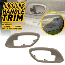 USA Inside Interior Door Handle Trim Bezels Tan Pair Set for Chevy GMC Truck