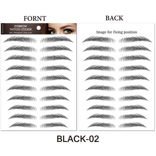 3D Brow Liner Sticker Bionic Tattoo False Eyebrow Stamp Waterproof Black Brown - Picture 8 of 26
