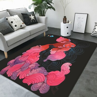 3D Beautiful Red Goldfish NAO2065 Game Rug Mat Elegant Photo Carpet Mat Fay