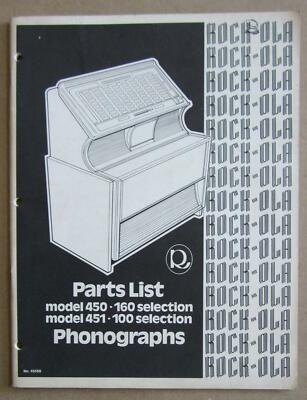 ROCK-OLA ROCKOLA 450 & 451 JUKEBOX PARTS LIST | eBay