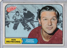 1968-69 TOPPS hockey Alex Delvecchio original trading card #28 MINT ! RED WINGS