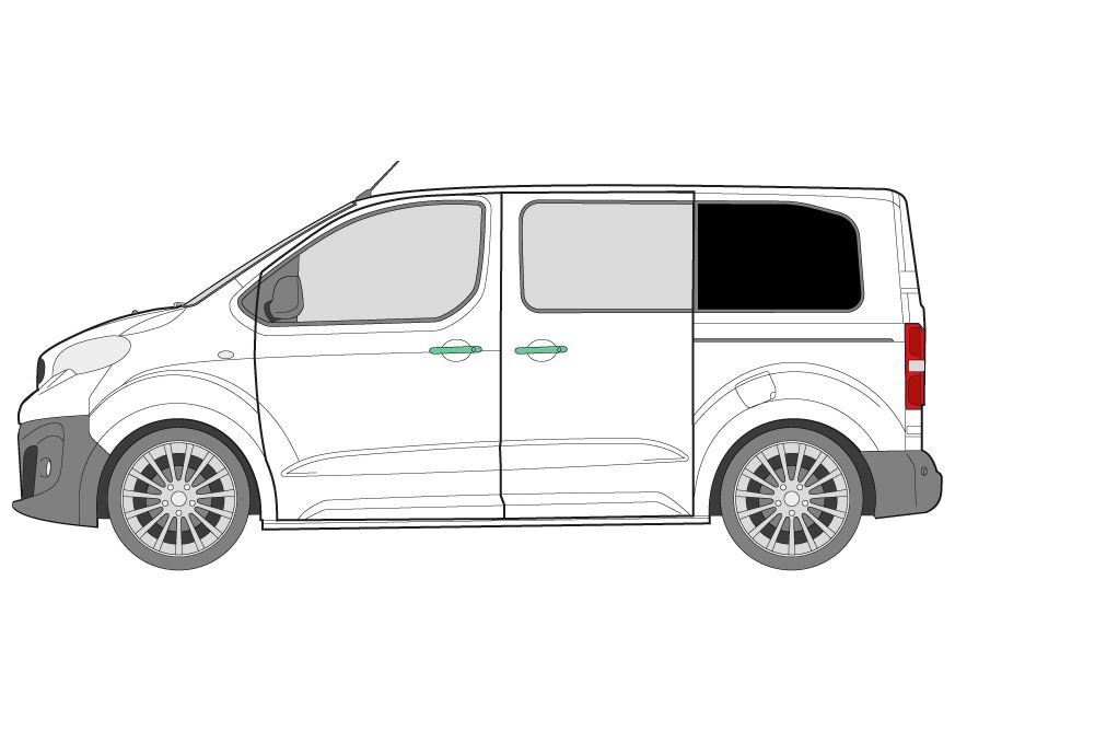 Citroen Dispatch Left Rear Side Blackout Curtain 2016 On SWB