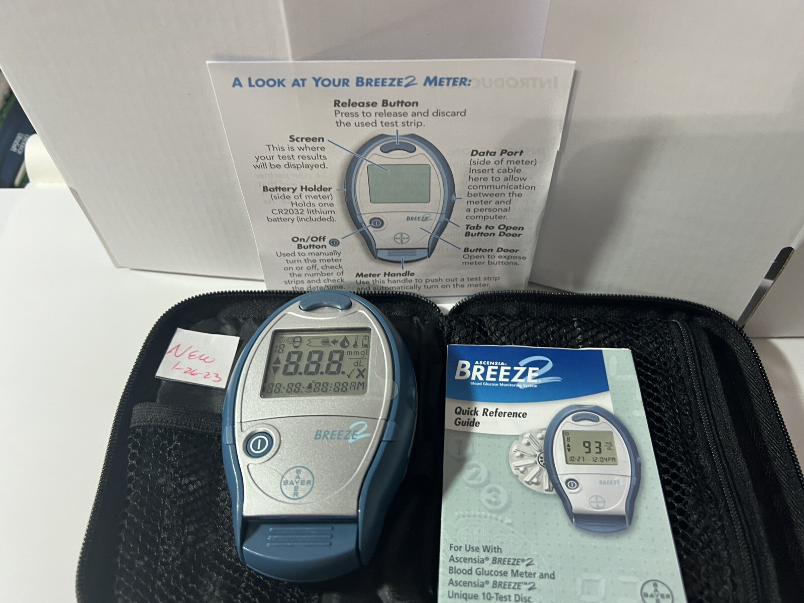 Bayer Breeze 2 Blood Glucose Diabetes Monitor Meter 1440 + Case NEW eBay