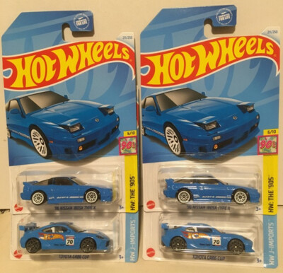 HOT WHEELS JDM LOT OF 4 CARS '96 NISSAN 180SX X2 TYPE X & TOYOTA GR86 CUP X2