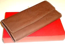 Mundi Brooklyn Checkbook Organizer Wallet, Brown