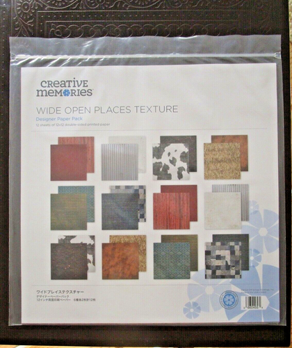 Pack de papier designer Creative Memories 12x12 GRANDS LIEUX OUVERTS TEXTURE (12) 2022  - Photo 1/2