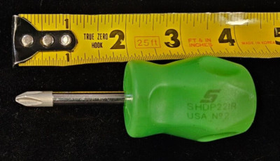 Snap-On Tools SHDP221R Green Stubby #2 Phillips Screwdriver NEW