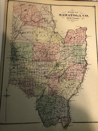 Seltener Kombinationsatlas von Saratoga & Ballston New York von 1876; wie besehen