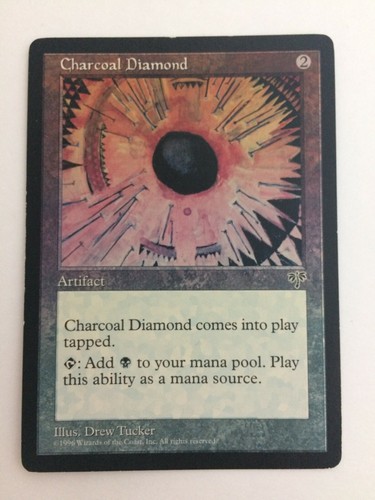 MISCOLOUR - Charcoal Diamond English MTG MISPRINT/ERROR Mirage Ex- - Picture 1 of 3