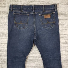 Wrangler Jeans Mens 38x32 Retro Bootcut Dark Wash Blue Western Cowboy