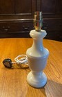 PRELOVED IVORY ONYX MARBLE  HEAVY TABLE LAMP   11 1/2" TALL