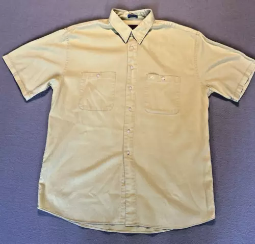 Vintage Pendleton Woolen Mills Shirt Men’s Size Large Yellow Short Sleeve