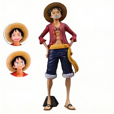28cm One Piece Luffy Action Figure Anime Figur 3 Face Change PVC Modell Toy