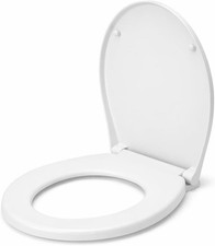Marco Paul 18" Soft Close Toilet Seat White – Universal Fit Round & Oval WC Pan