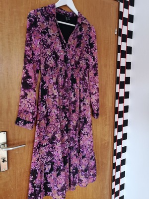Vera Moda Kleid pink schwarz geblümt Gr. S