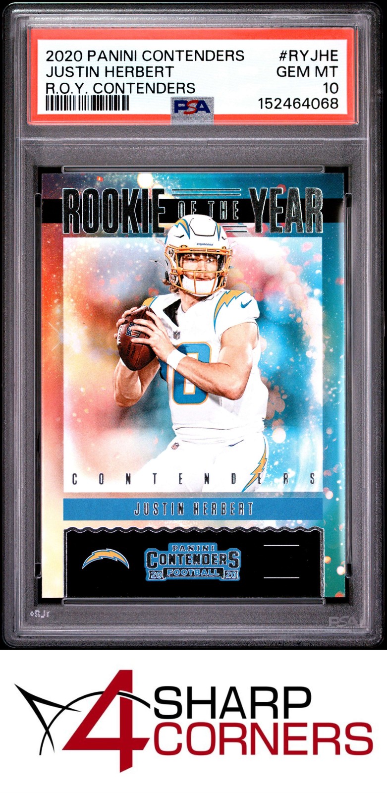 Justin Herbert Panini Contenders Rookie of the Year Contenders #RYJHE Base