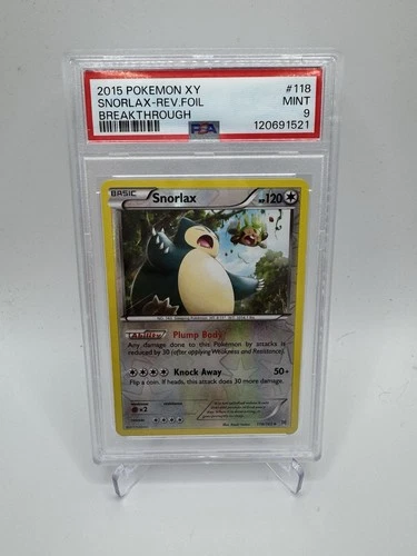 Snorlax 118/162 Breakthrough Reverse Holo PSA 9