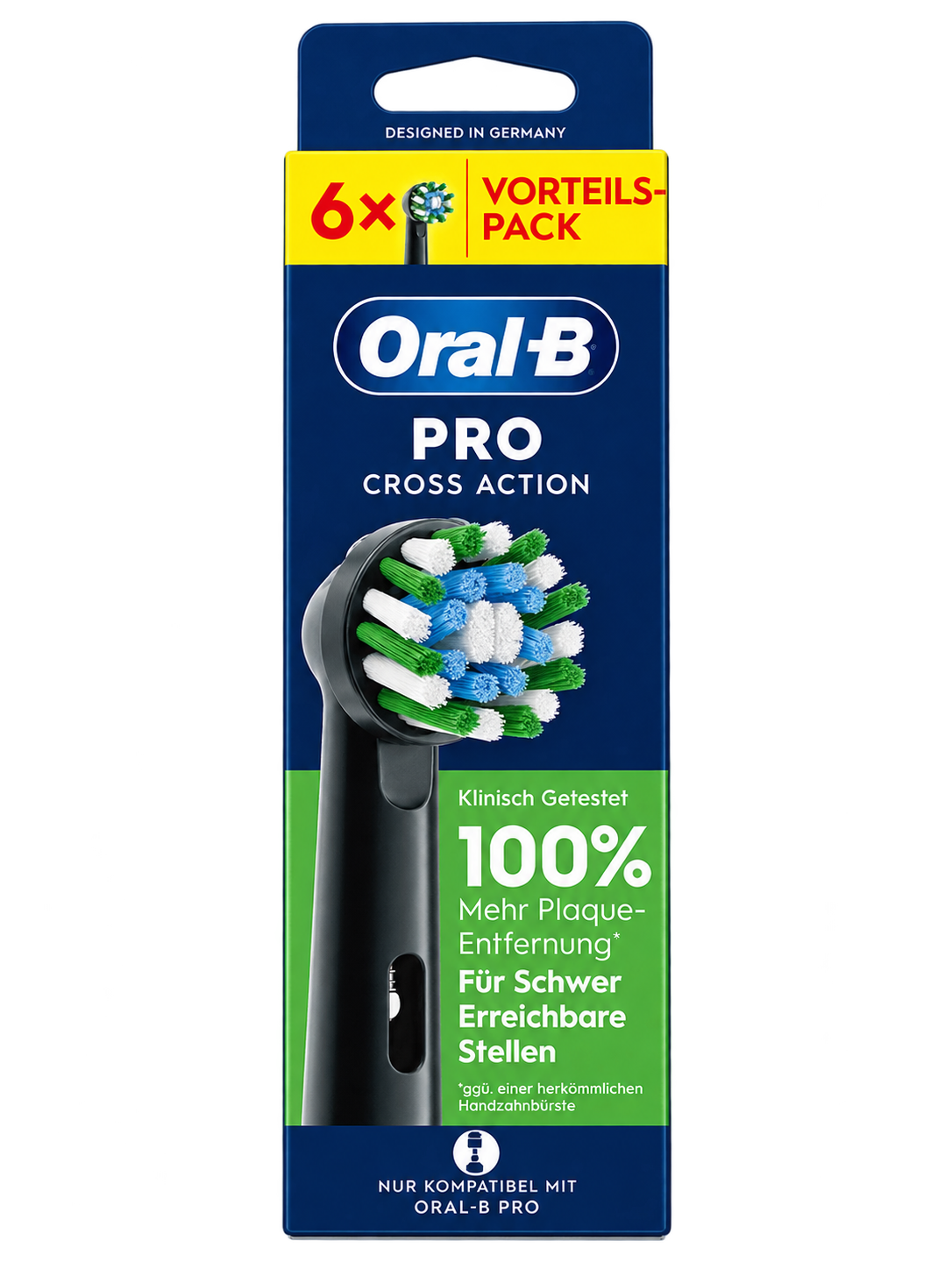 Oral-B Pro CrossAction 6 Aufsteckbürsten schwarz Oralb Zahnbürsten