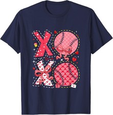 Softball Balls Bow Tie Hearts Valentine's Day Unisex T-Shirt