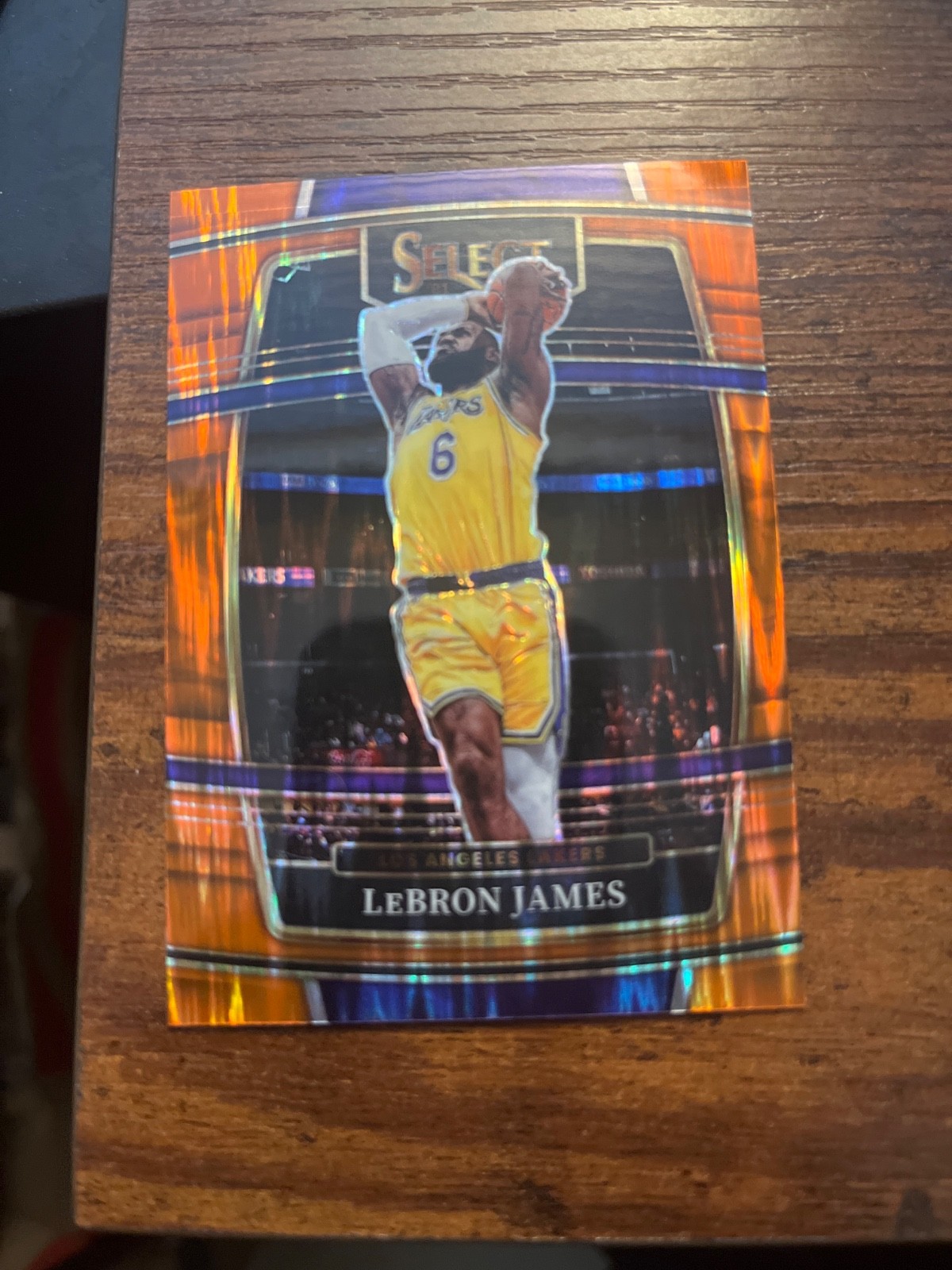 2021-22 Panini Select - Concourse LeBron James #100 Orange Flash Prizm