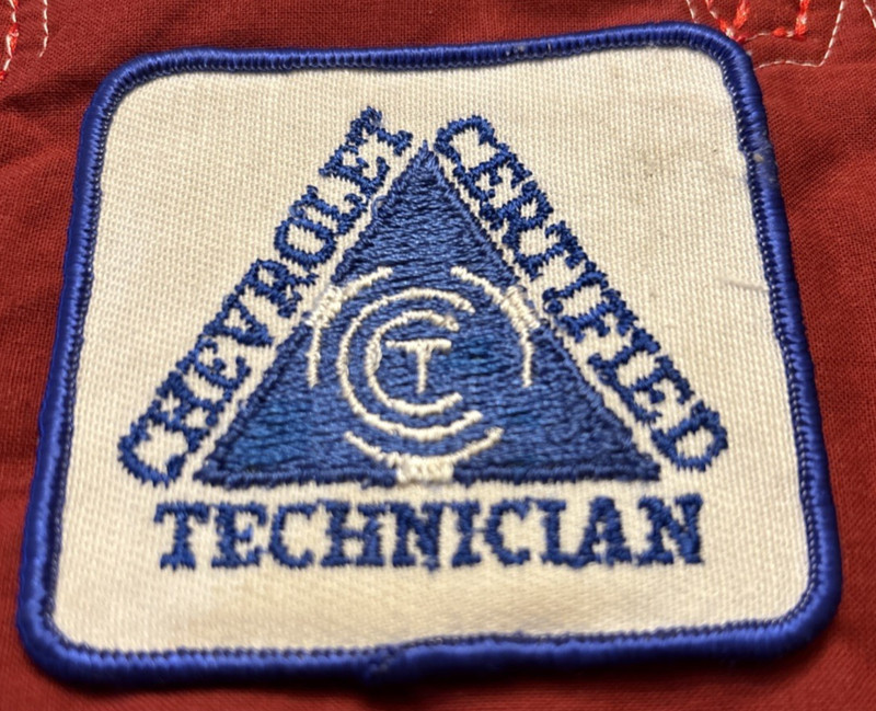 Vintage Chevrolet dealership certified technician uniform patch