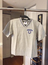 Indianapolis Colts Gray Cotton Embroidered Shirt Youth Kids Small Size 8