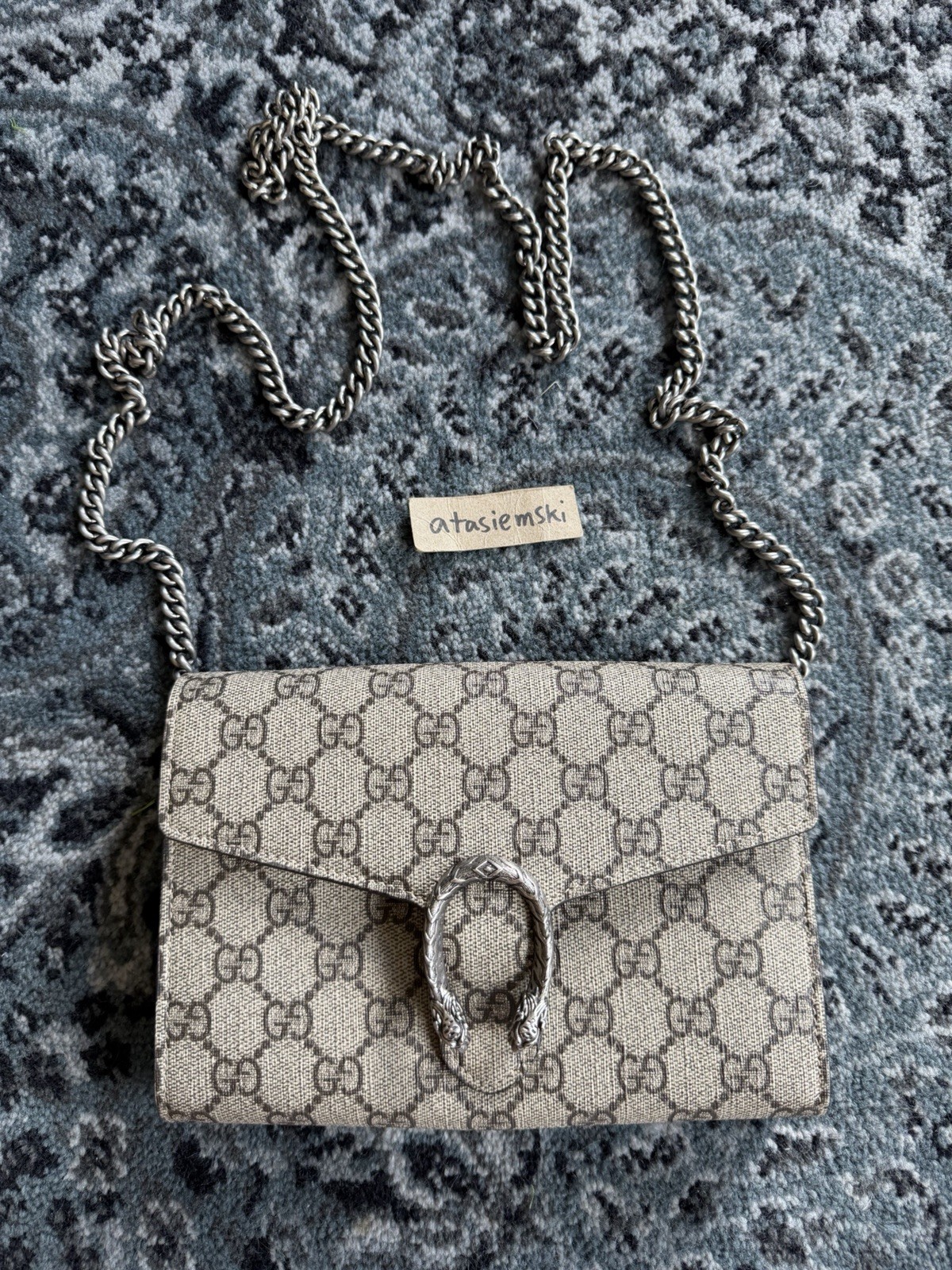 Gucci Dionysus GG Supreme Mini Chain Bag (NO DUST BAG, NO BOX) AUTENTICA