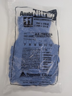 Summit Glove #570BL AmbiNitrile Nitrile Exam Gloves, Size 10 - Qty: 12 pairs