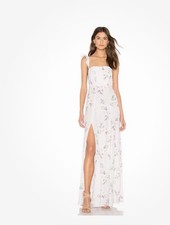 White Flynn Skye Bardot Maxi Dress Small Made in Vintage Drama