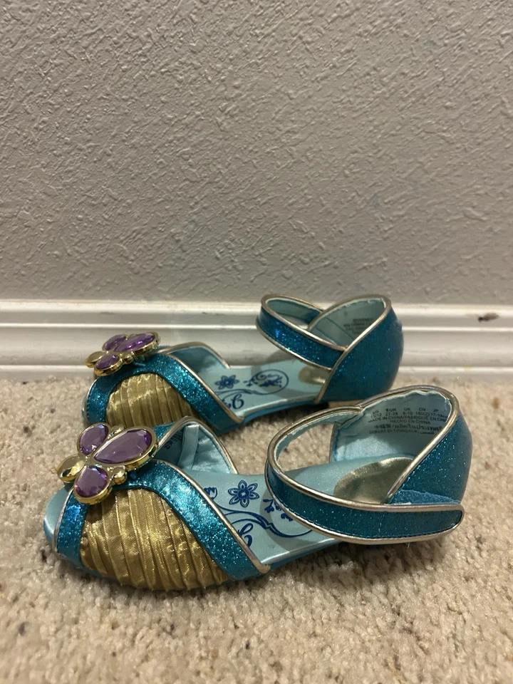 NUEVO DISNEY STORE ALADDIN PRINCESA JAZMÍN AZUL DORADO ZAPATO DISFRAZ 11 12 Foto 2 de 4