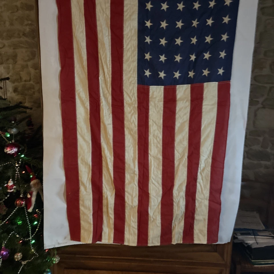 WW2 US ARMY DRAPEAU AMERICAIN USA 3X5 FLAG 48 ETOILES - Photo 3/4