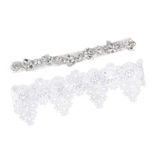 2pcs Rhinestone Garter Wedding Garters for Women Wedding Jewelry for Bride Fo...